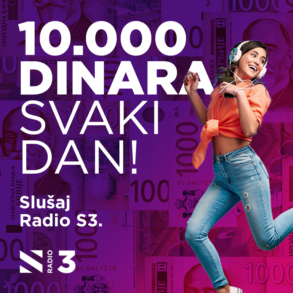 Osvoji 10.000 dinara svaki dan! S3 hitovi ti donose keš!