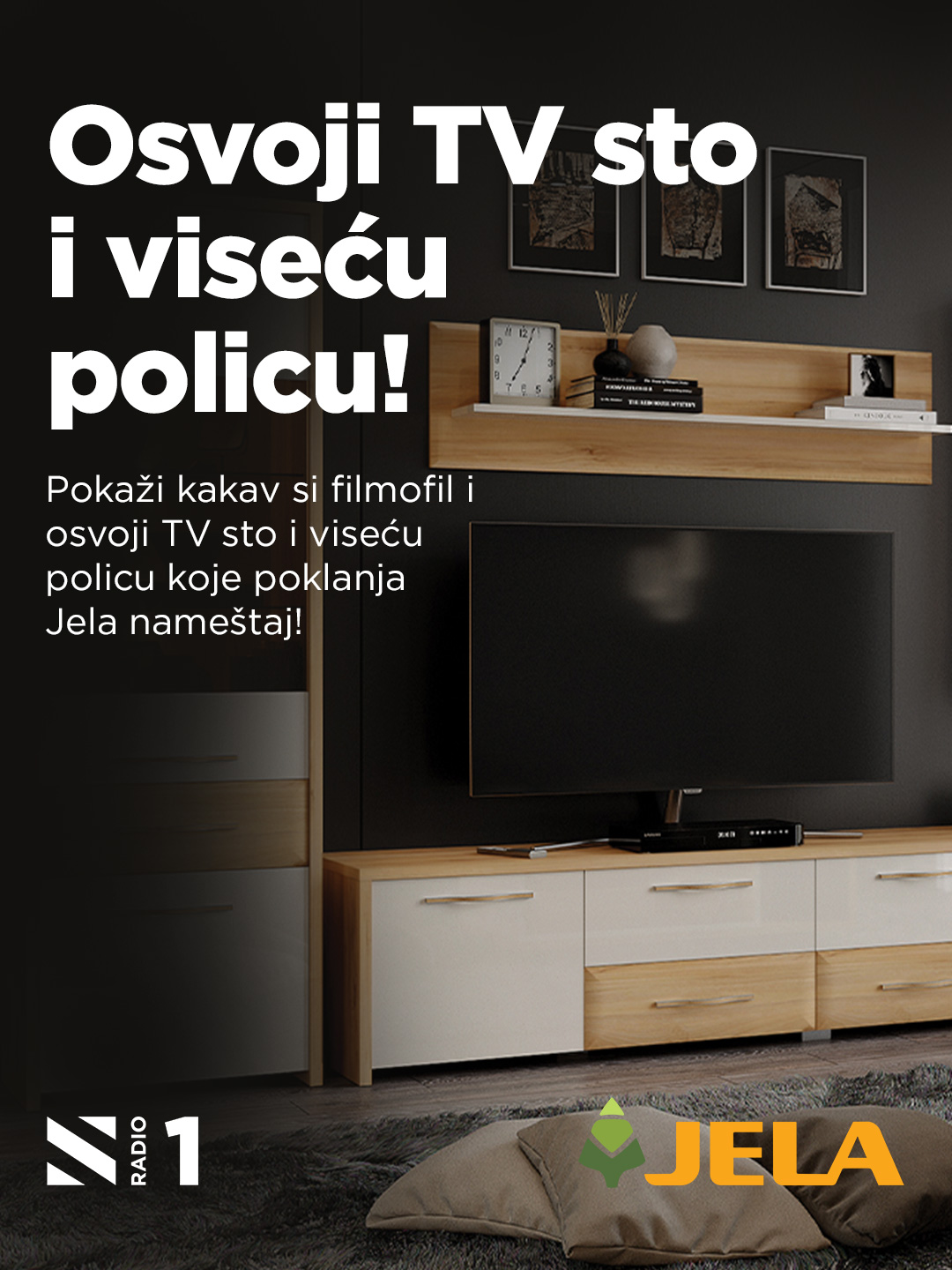 Osvoji TV sto i policu koje poklanja Jela nameštaj! 
